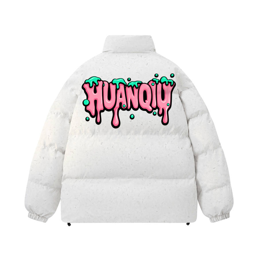 HUANQIU Puffer Jackets Unisex Stand Collar Thickened Padded Puffer Jacket