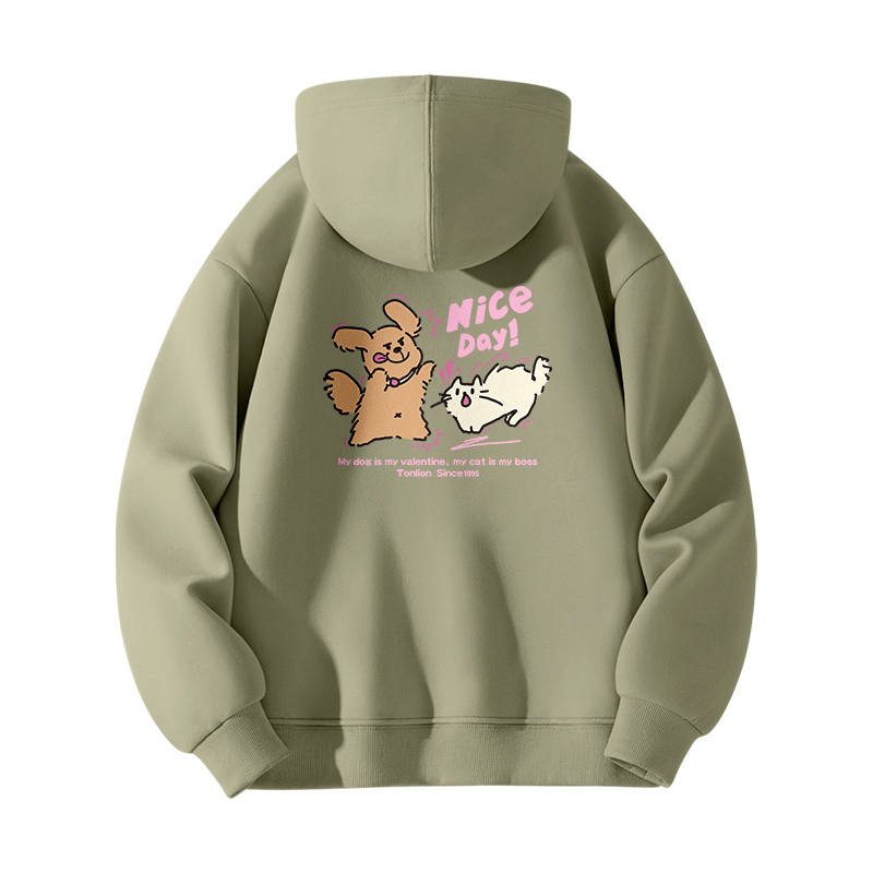 Tonlion Sweatshirts Unisex Hooded Thickened Heavyweight