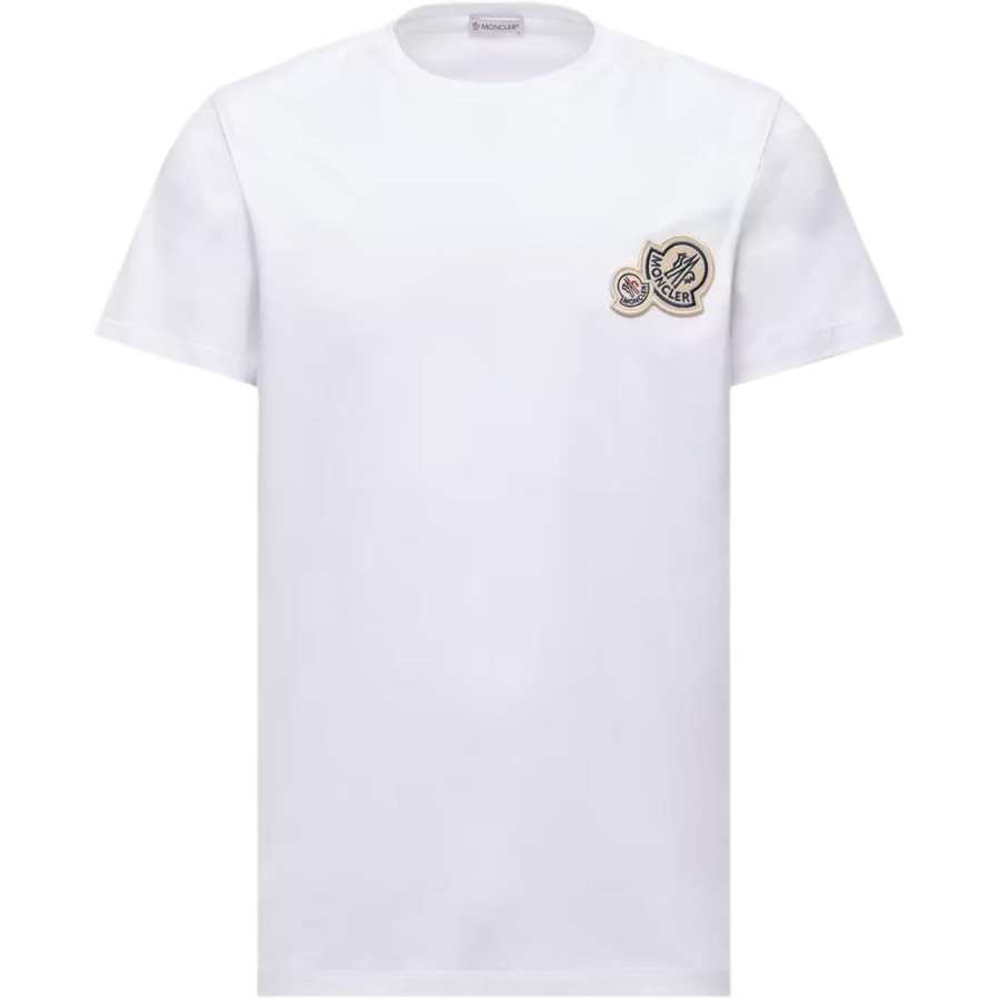 Moncler T Shirt En Coton À Empiècement Logo T Shirt Men's
