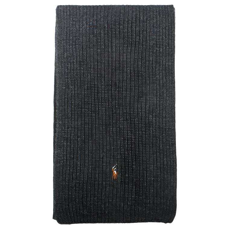 Polo Ralph Lauren Wool Knit Scarves Unisex Dark Gray