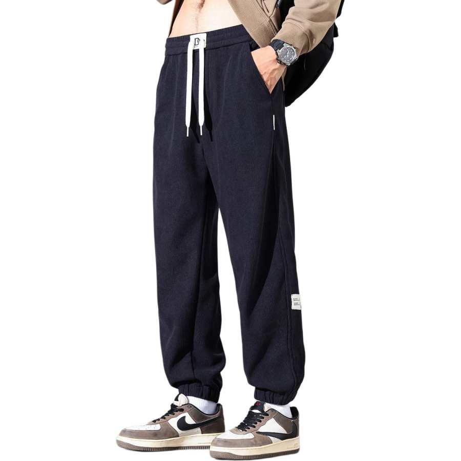 Tonlion Casual Pants Unisex Dark Gray Moderate Harem Pants