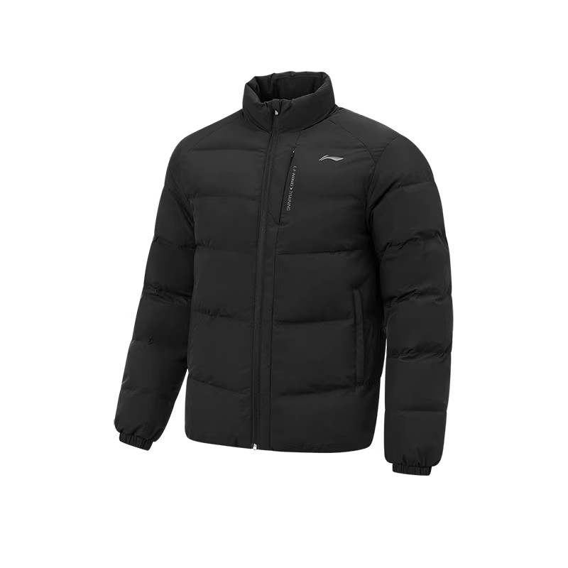 Li-Ning Li Ning Down Jackets Men's Black Stand Collar Thickened Puffer Jacket