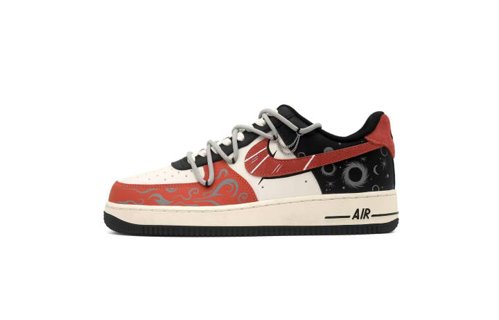 Nike Nike Air Force 1 Cushioning Low top Skateboard Shoes Unisex White Red Black