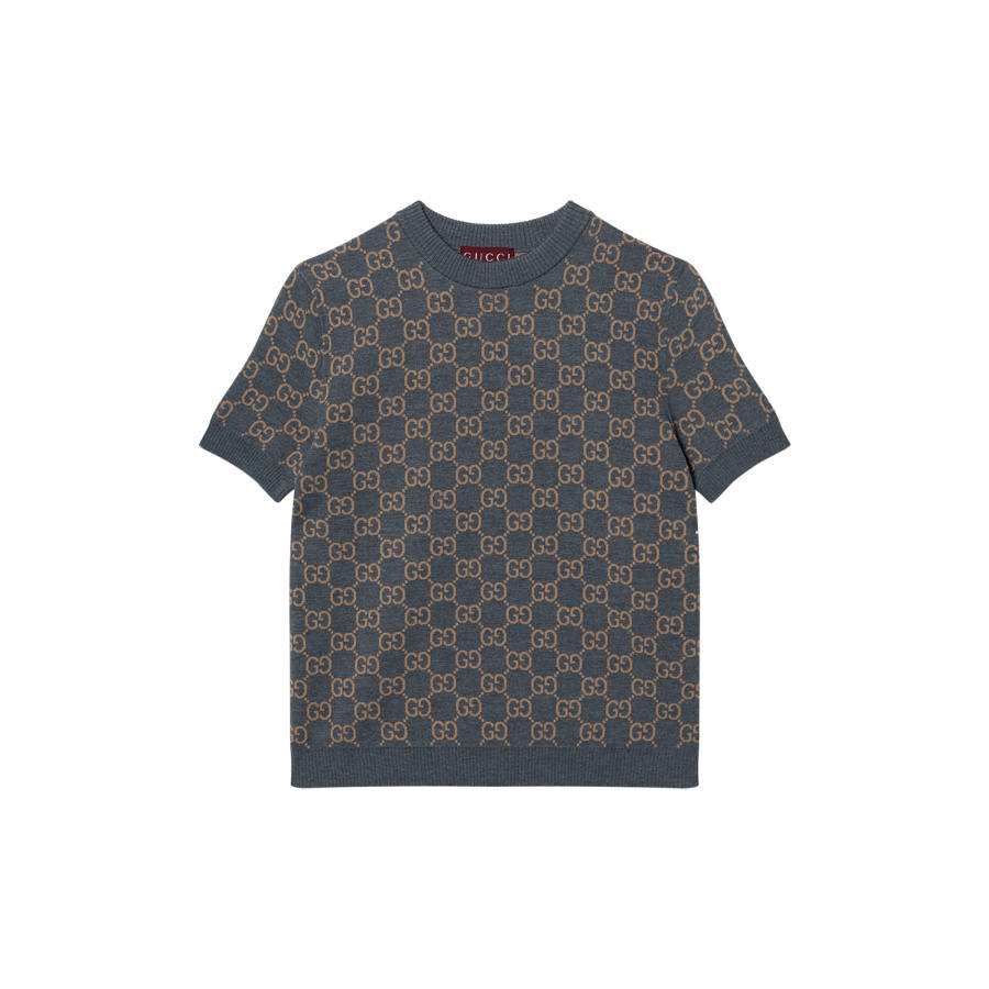 GUCCI Monogrammed Intarsia Short-Sleeved Jumper