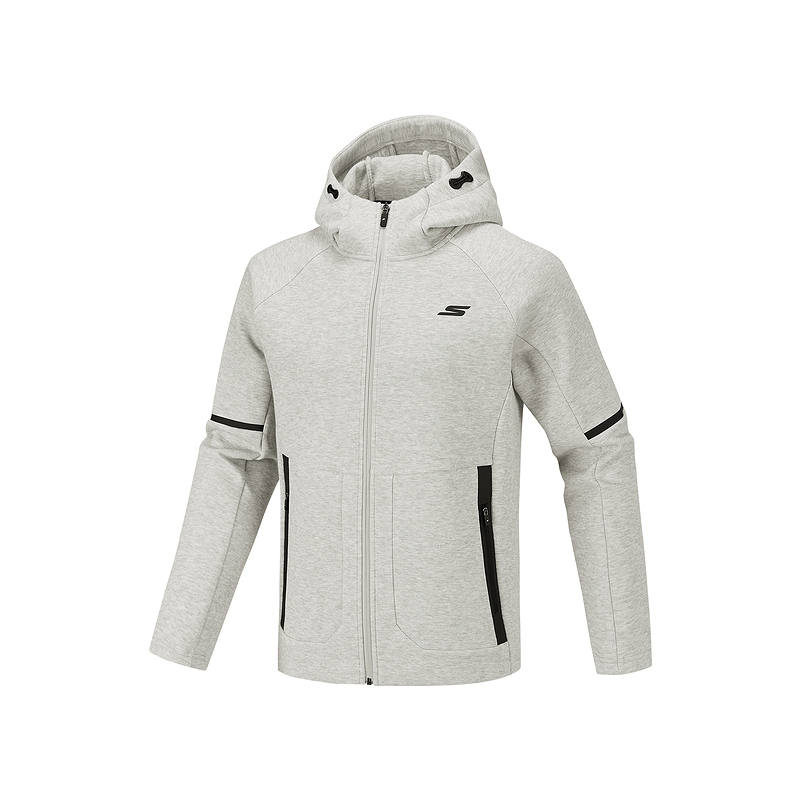 Skechers Jackets Men's Heather Gray White/066A Hooded Moderate Other