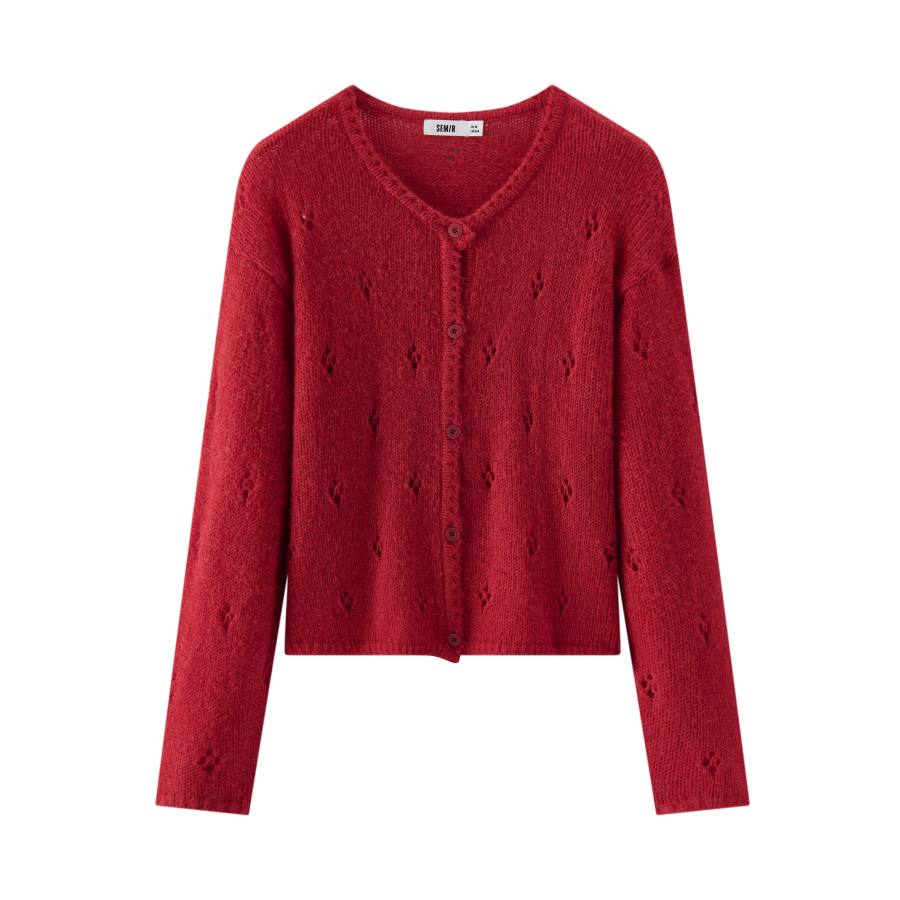 Semir Knitwear Women's Crew Neck Moderate Cardigan