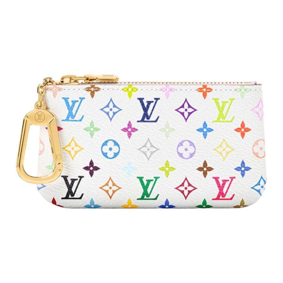LOUIS VUITTON Takashi Murakami Collaboration Key Pouch Coated Canvas Key Pouch Small Women's White