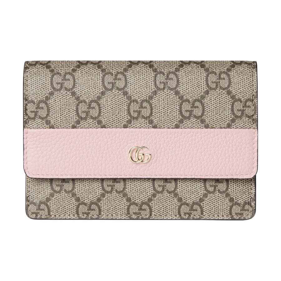 GUCCI GG Marmont Leather Wallet Women's Pink