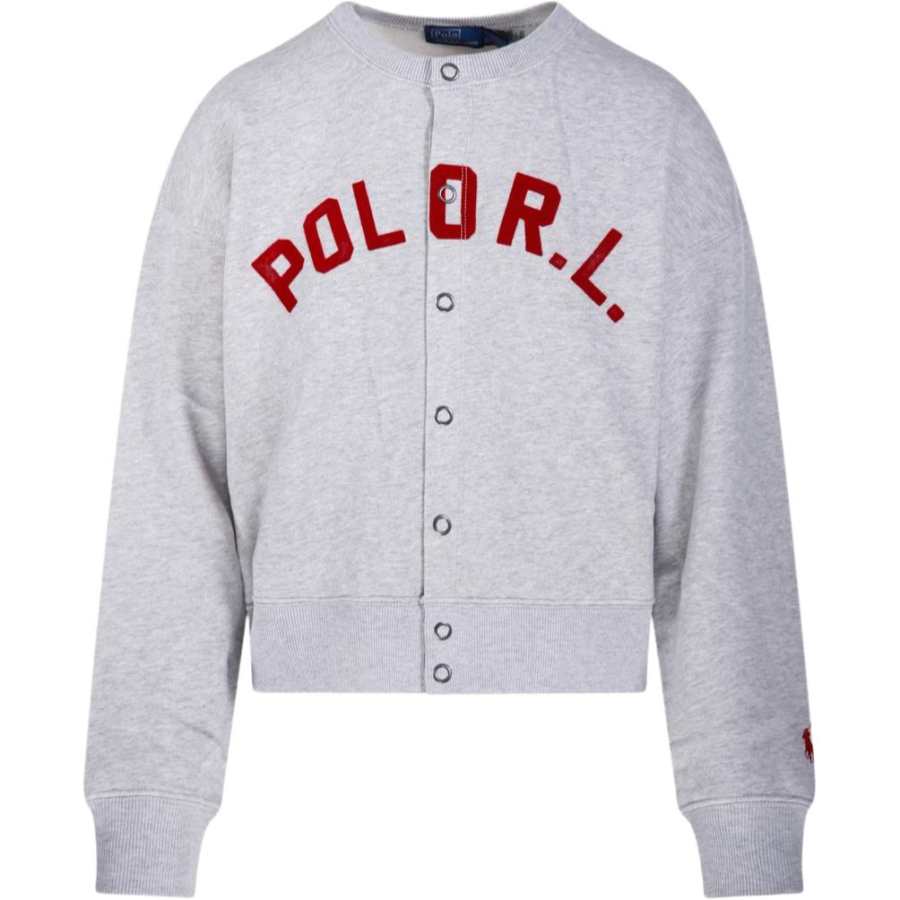 Polo Ralph Lauren Logo Printed Crewneck Snapped Sweatshirt