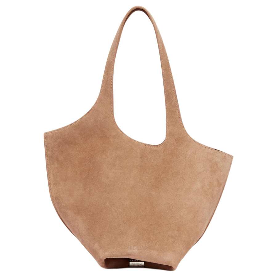 The Attico Suede Shoulder Bag Medium Women's Beige