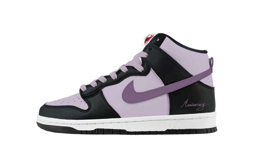 Nike Nike Dunk Twilight Charm Abrasion Resistant Abrasion Resistant High top Skateboard Shoes Women's Black Purple