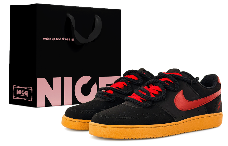 Nike Nike Court Vision 1 Abrasion Resistant Abrasion Resistant Low top Skateboard Shoes Men's Black Red