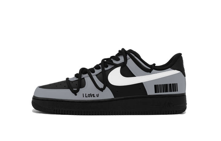 Nike Nike Air Force 1 Gray And Black Samurai Low top Skateboard Shoes Unisex Black Gray
