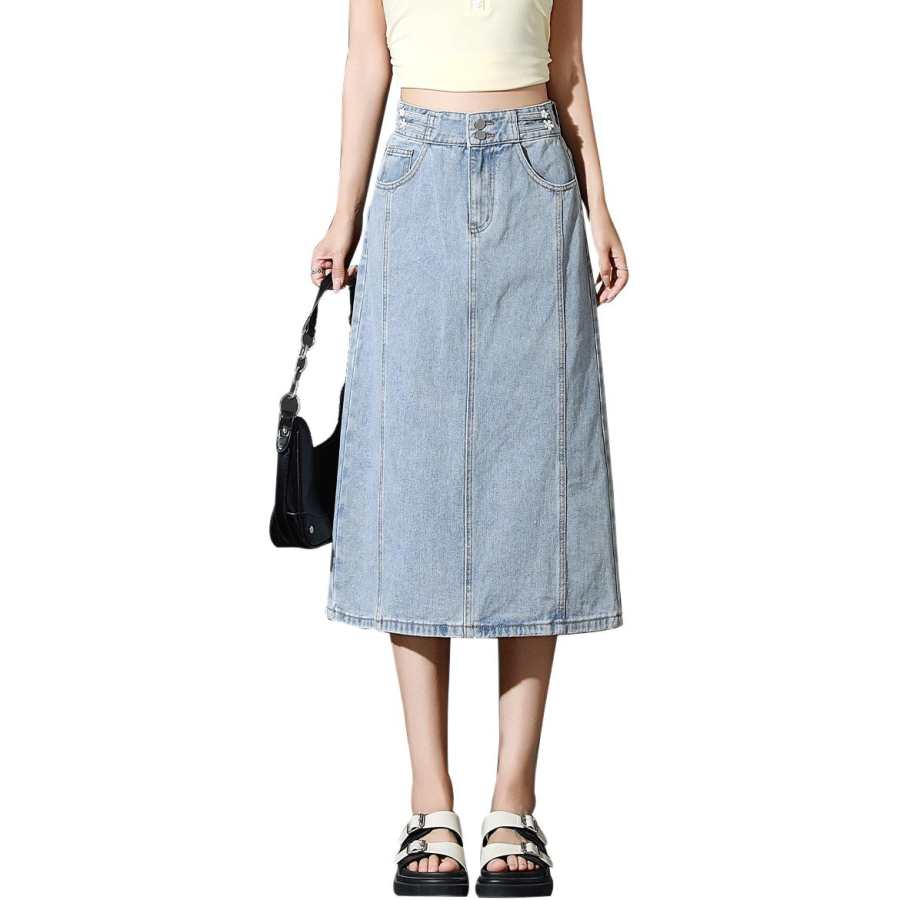 Tonlion Denim Long Skirt Women's