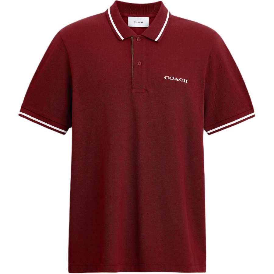 COACH Polo Shirts Men's Syrah Grape Polo Collar Moderate Straight Fit