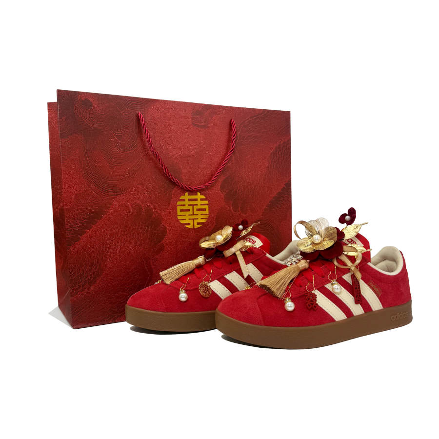 Adidas Adidas Vl Court Classic Love Forever, Shopping Bag Cushioning, Wear Resistant Low top Skateboard Shoes Unisex Red