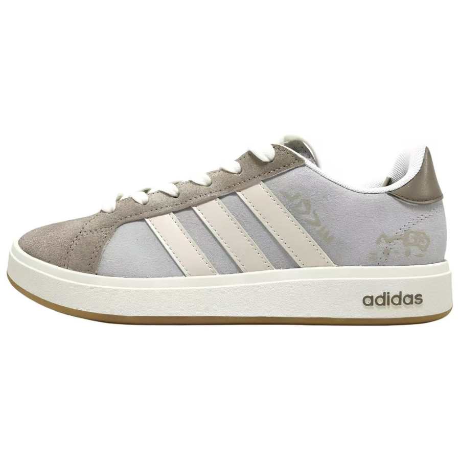 Adidas Adidas Grand Court Base 00s Gray Brown Night Owl Abrasion Resistant Lightweight Low top Skateboard Shoes Unisex