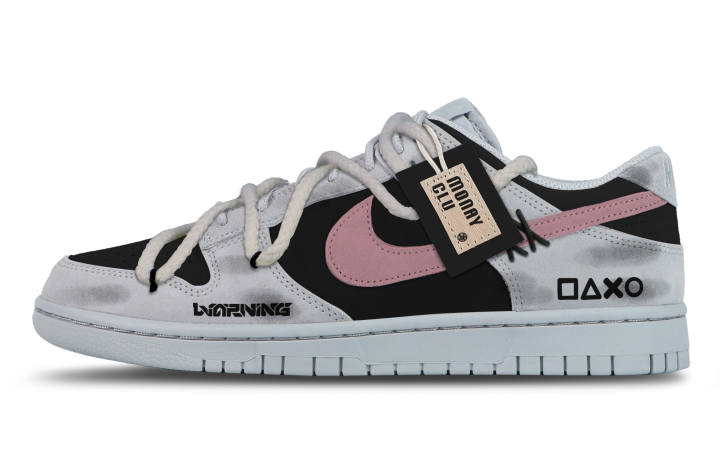 Nike Nike Dunk Abrasion Resistant Abrasion Resistant Low top Skateboard Shoes Unisex Black Gray Pink