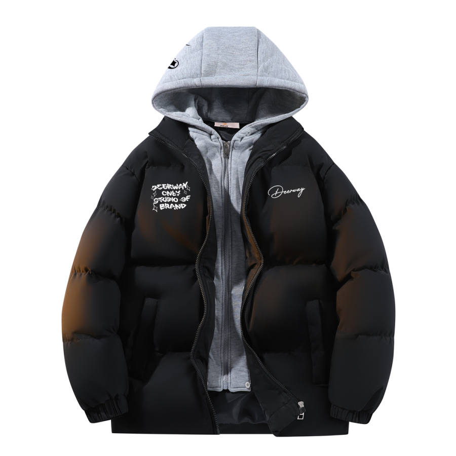 DEERWAY Puffer Jackets Unisex Hooded Thickened Padded Puffer Jacket