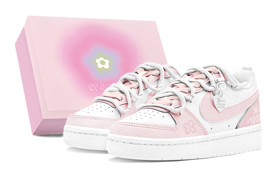 Nike Nike Court Borough GS Couple's, Sweet Pink Smile, Cute, Sweet Style, Girly, Comfortable Versatile Abrasion Resistant