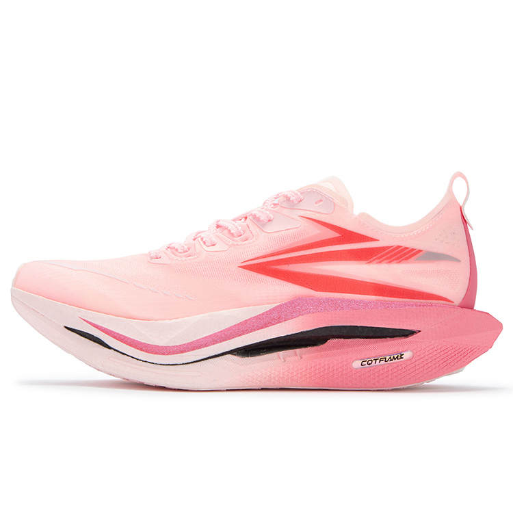 361° Flame 5 Breathable Low top Carbon Plate Running Shoes Unisex Neon Light Coral