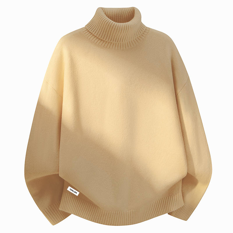 Tonlion Knitwear Unisex Turtleneck Thickened And Fleece Lined A Line