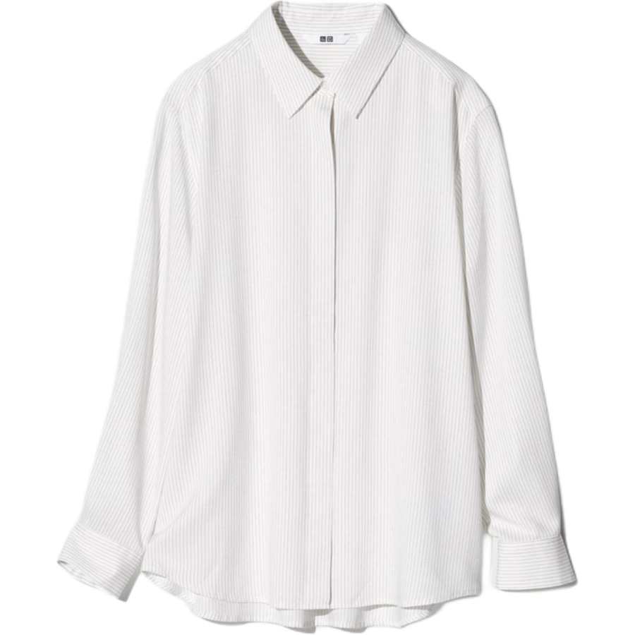 UNIQLO Shirts Women's Ivory Lapel Moderate