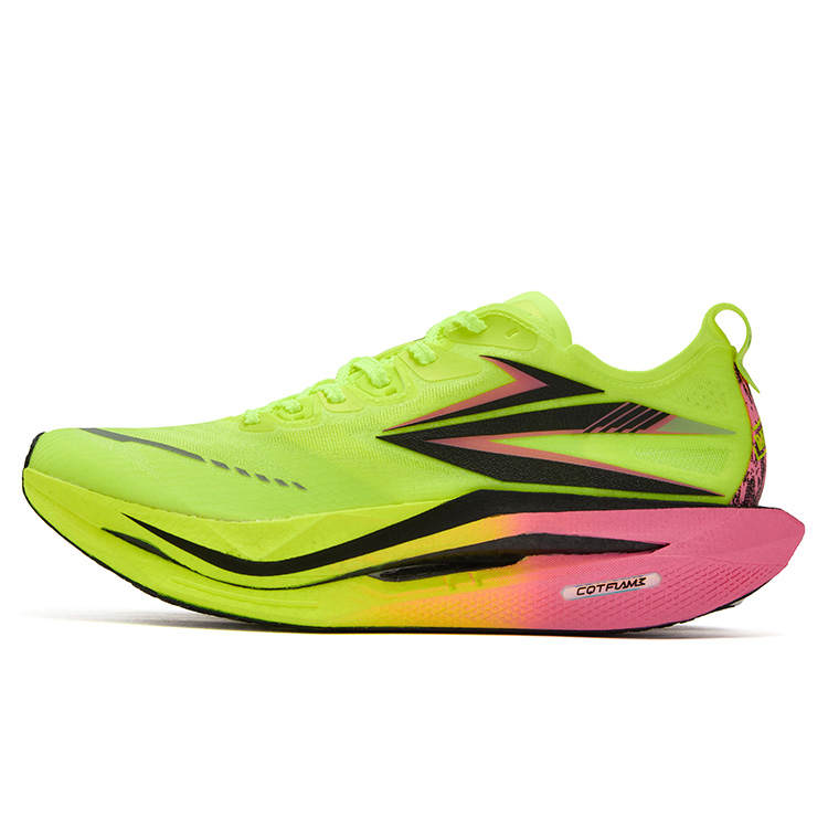 361° Flame 5 Low top Carbon Plate Running Shoes Unisex Neon Solar Yellow Pink