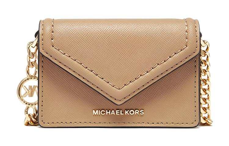 MICHAEL KORS Jet Set Split Cow Leather Crossbody Bags Small Women's Camel