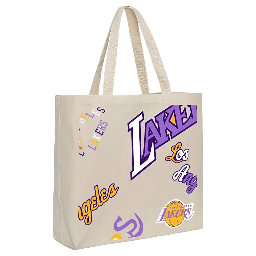 Mitchell Ness Cotton Tote Bag, Shopping Bag, Handbag Unisex Ecru