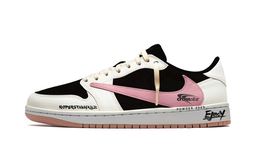Jordan Travis Scott x Jordan Air Jordan 1 Barbed Hook, Misty Plum Leather Cushioning Abrasion Resistant