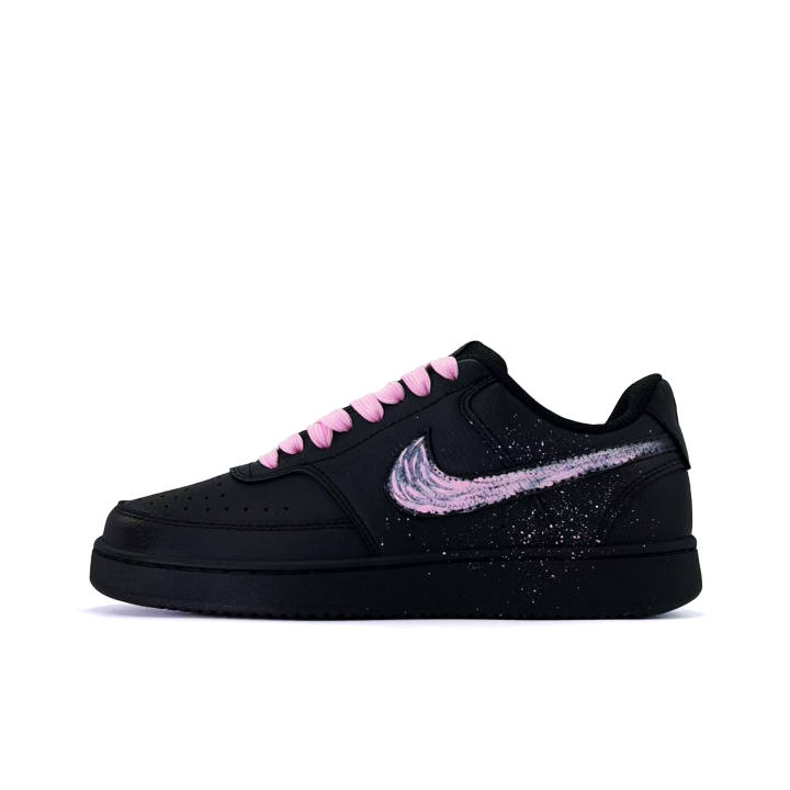Nike Nike Court Vision Low Pink Trace Shooting Stars PU Synthetic Leather Cushioning Abrasion Resistant