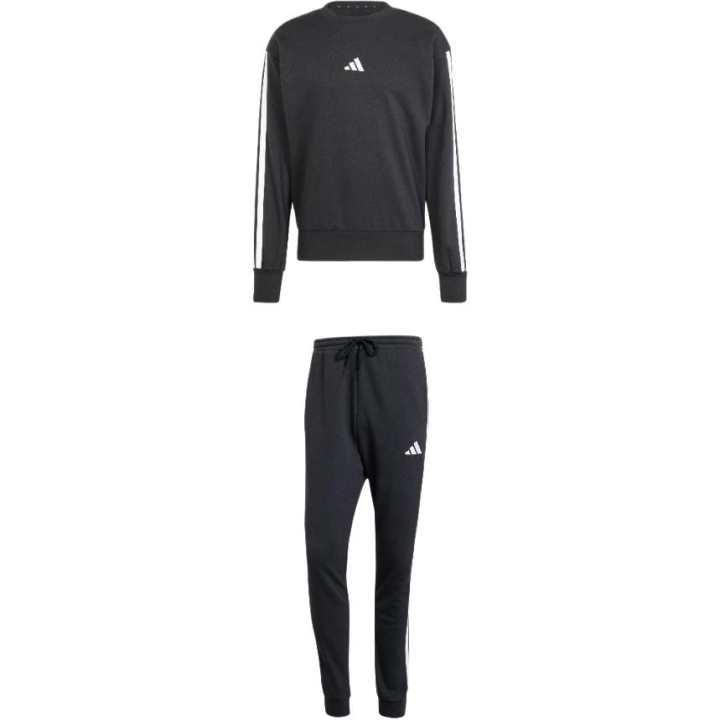 Adidas Adidas Sweatshirt Sets Men's Clothing Sets Black Top+Black Bottom Crew Neck Moderate