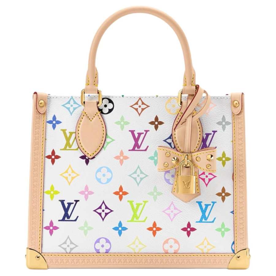 LOUIS VUITTON Takashi Murakami Collaboration ONTHEGO Coated Canvas Tote Bag, Shopping Bag, Shoulder Bag, Handbag Small