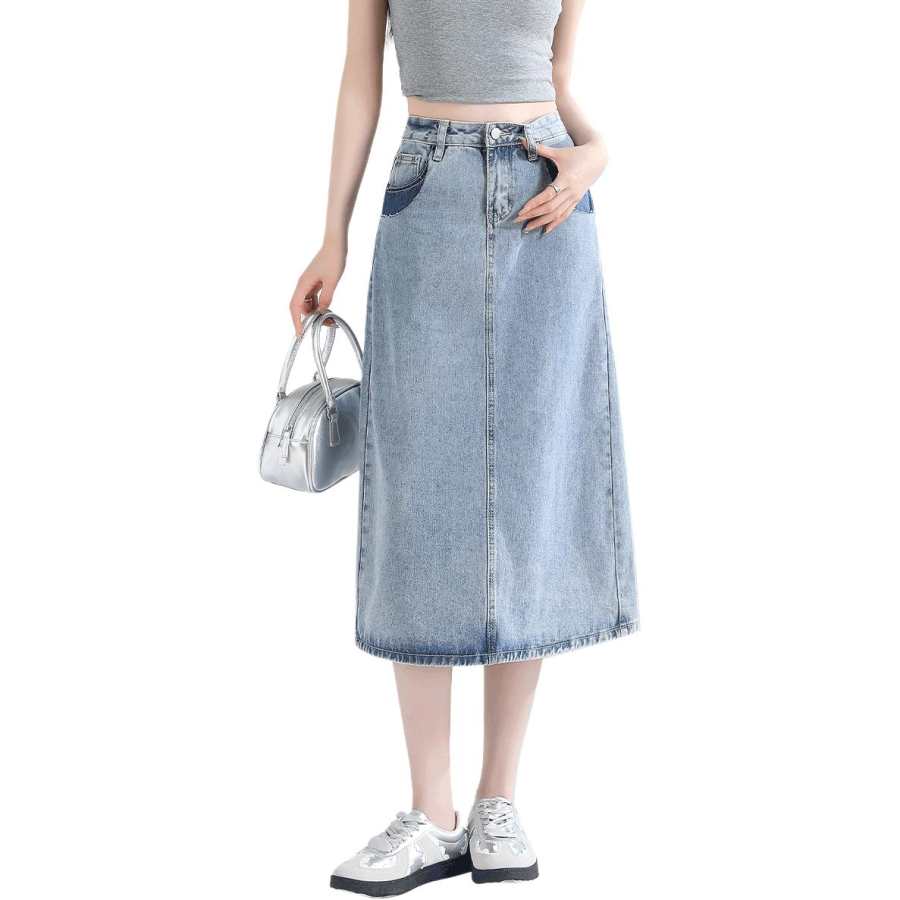 Tonlion Denim Long Skirt Women's