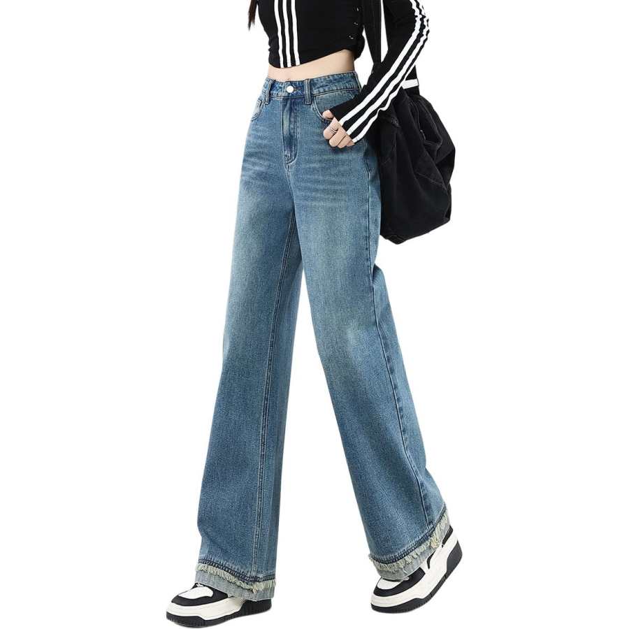 Tonlion Jeans Women's Medium Blue Moderate Wide Leg Pants