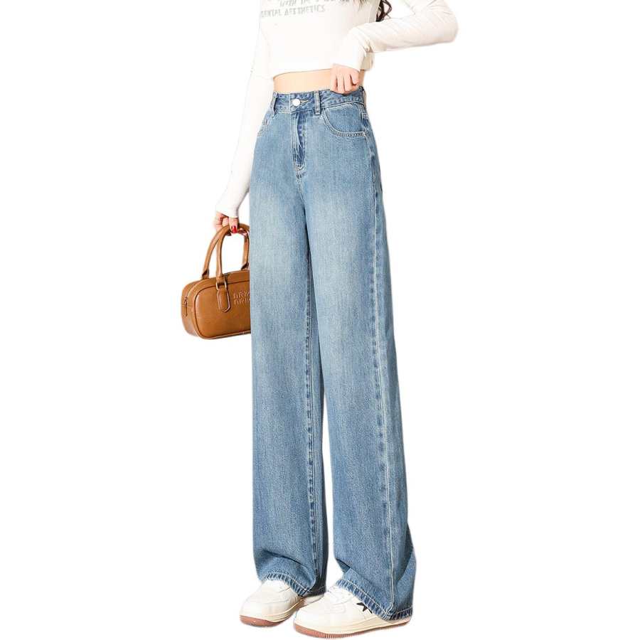 Tonlion Jeans Women's Medium Blue Moderate Wide Leg Pants