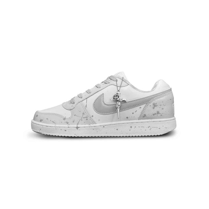 Nike Nike EBERNON Tower Rabbit Creative Cushioning, Wear Resistant Low top Skateboard Shoes Men's White Gray