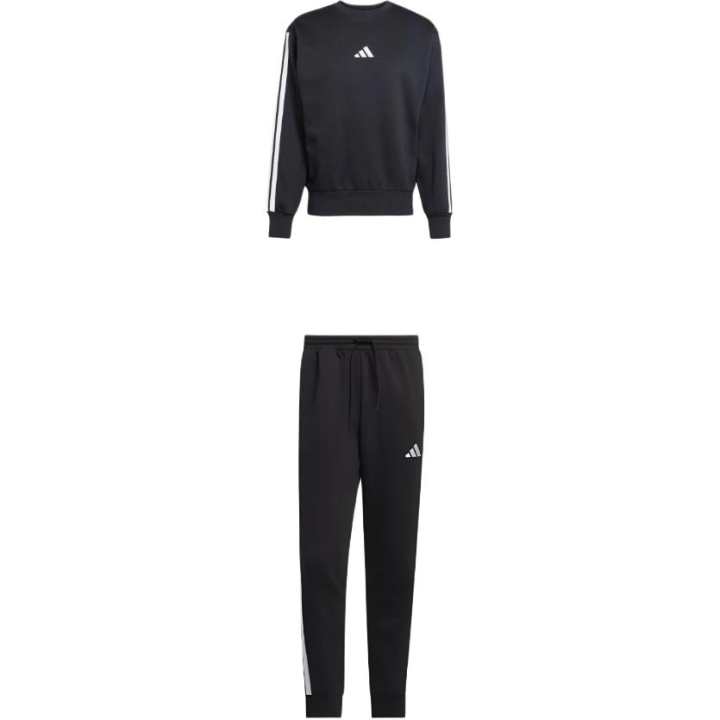 Adidas Adidas Sweatshirt Sets Men's Clothing Sets Black Top+Black Bottom Crew Neck Moderate