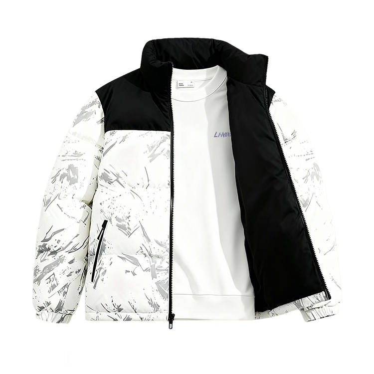 Li-Ning Li Ning Casual Sportswear Unisex White Coat+White Sweatshirt Thickened