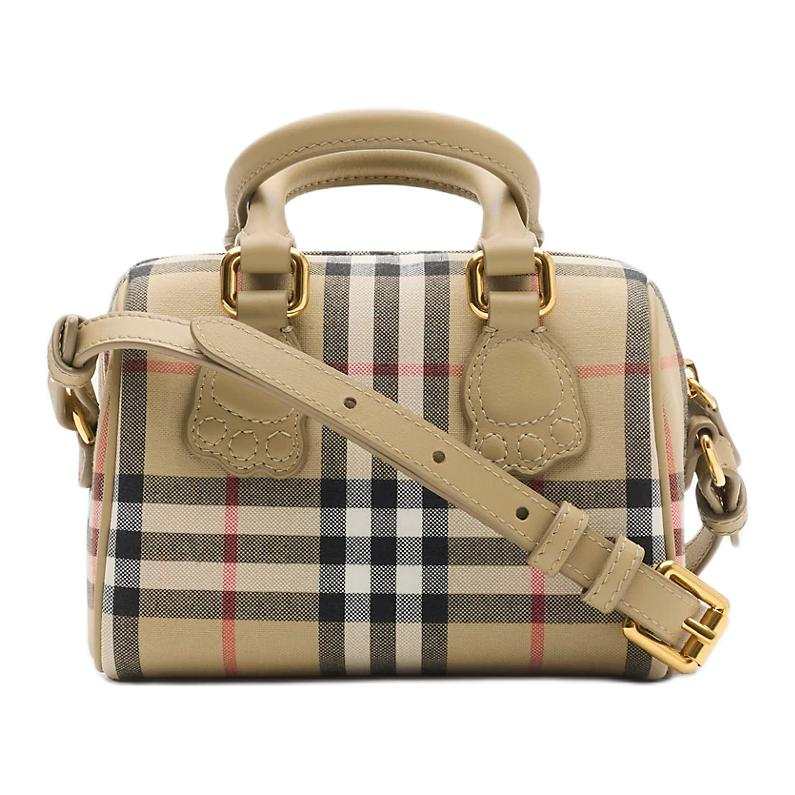 Burberry Cotton Handbag Mini Women's Sandy Beige