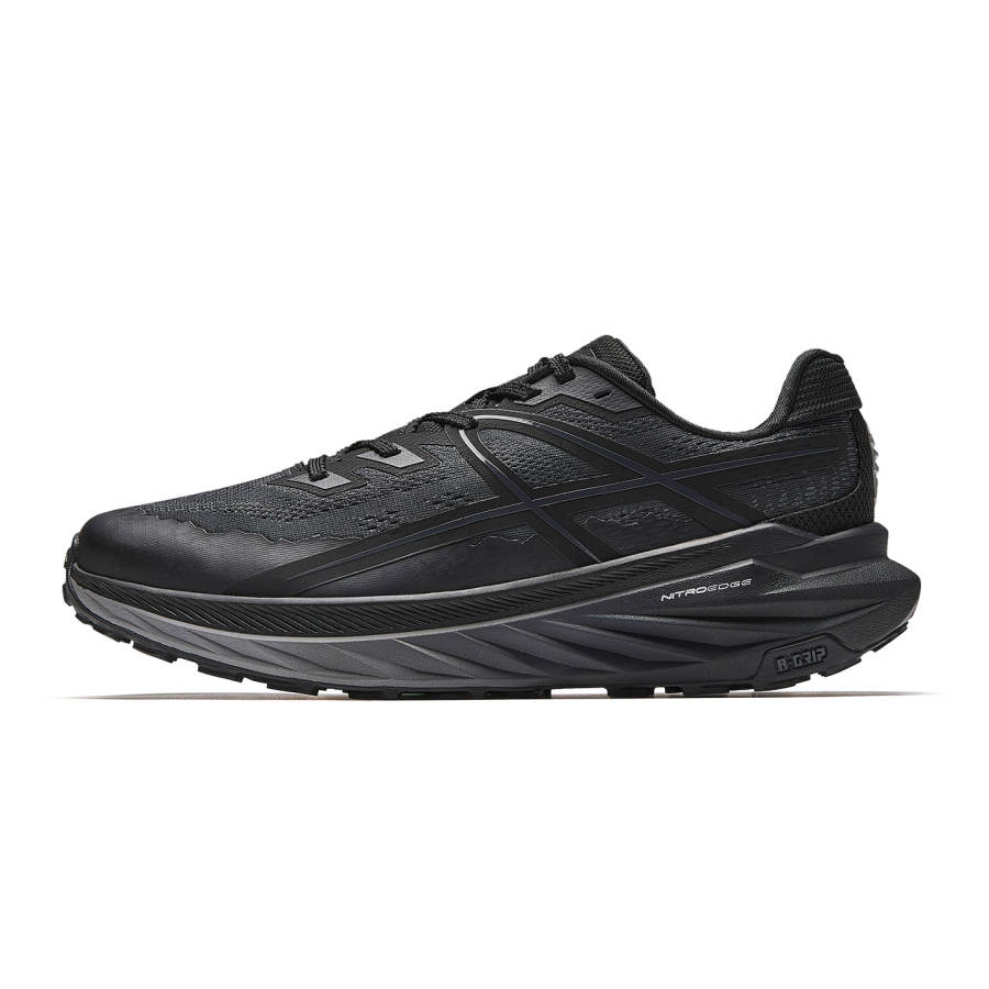 Anta Textile, Rubber Low top Running Shoes Men's Carbon Gray Black