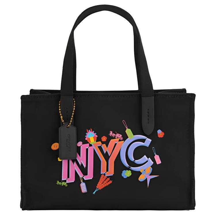 COACH BEIJING Co Branded Model Fabric Tote Bag, Shopping Bag, Handbag Large Women's Black
