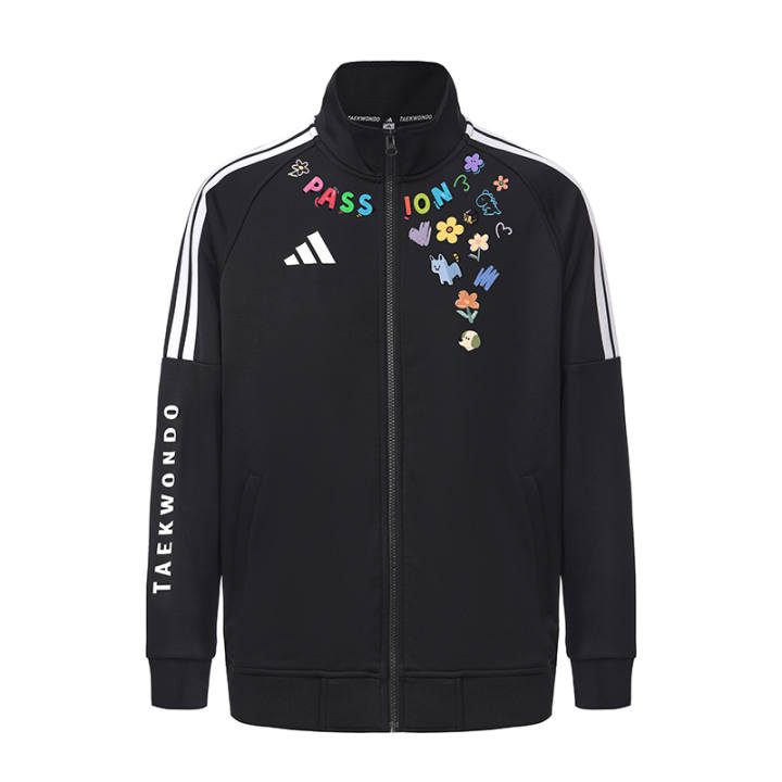 Adidas Adidas Jackets Unisex Black White Stripes Stand Collar Moderate Other