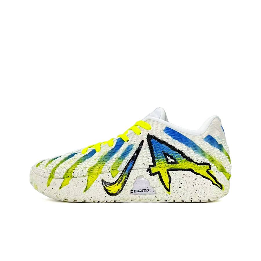 Nike Nike Ja Morant 3 Iridescent Support Rebound Grip Low top Basketball Shoes Unisex Yellow Blue Gradient