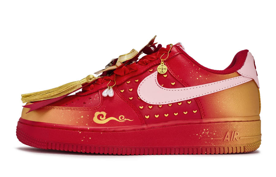 Nike Nike Air Force 1 GS Walking Planet, New Joy Gate Low top Skateboard Shoes Women's Pink Gold