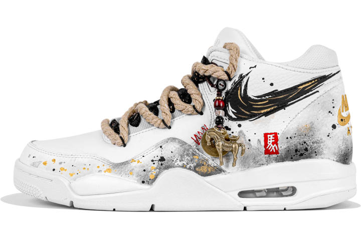 Nike Nike Flight Legacy Horse Luck And Prosperity, Chinese Style, Blended Ink Splatter, Commute Synthetic Leather