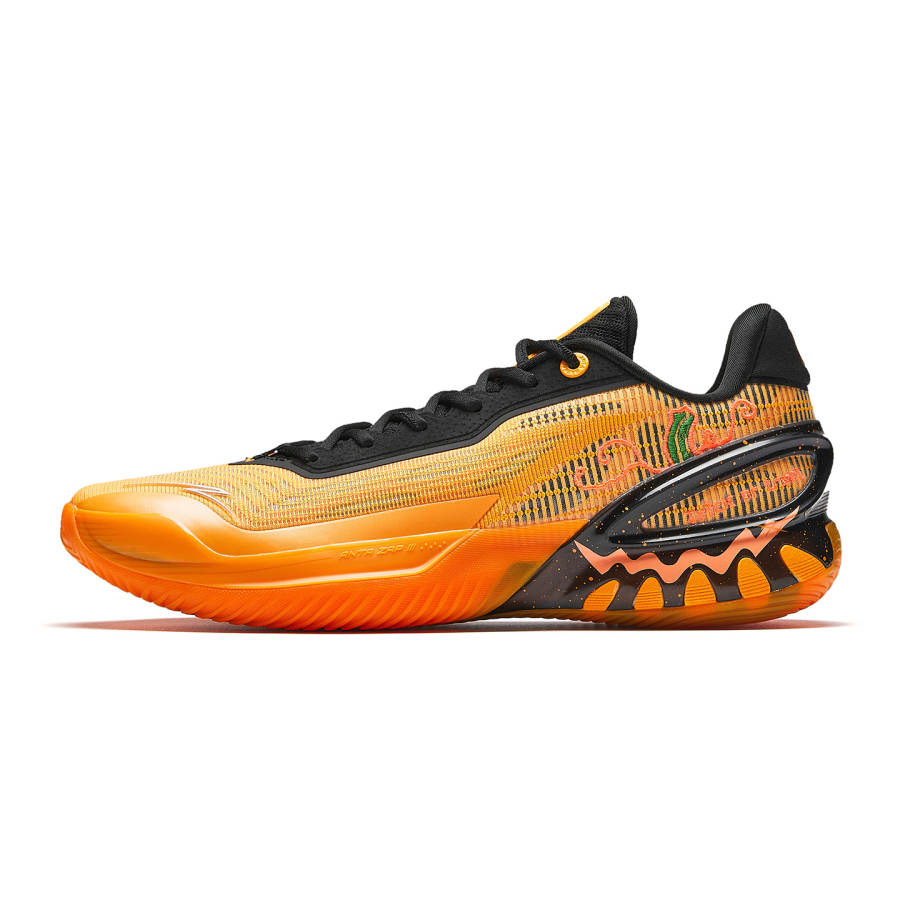 Anta Zap 3 Cushioning, Wear Resistant Low top Basketball Shoes Men's Black Orange