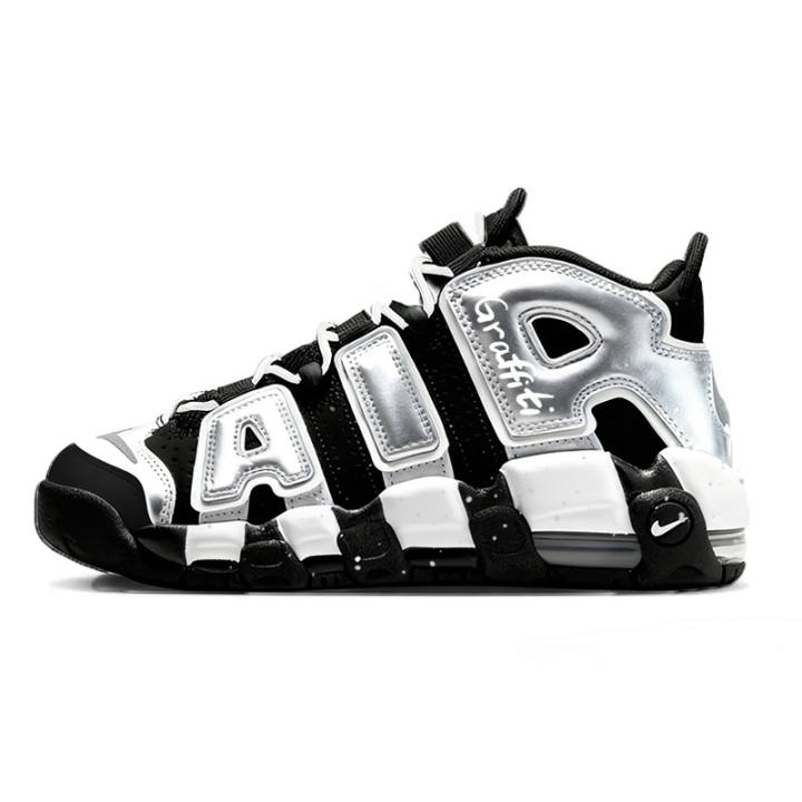 Nike Nike Air More Uptempo Silver Cloud Ink Sleep, Comfortable Versatile Cushioning Mid top Vintage Basketball Shoes Women's