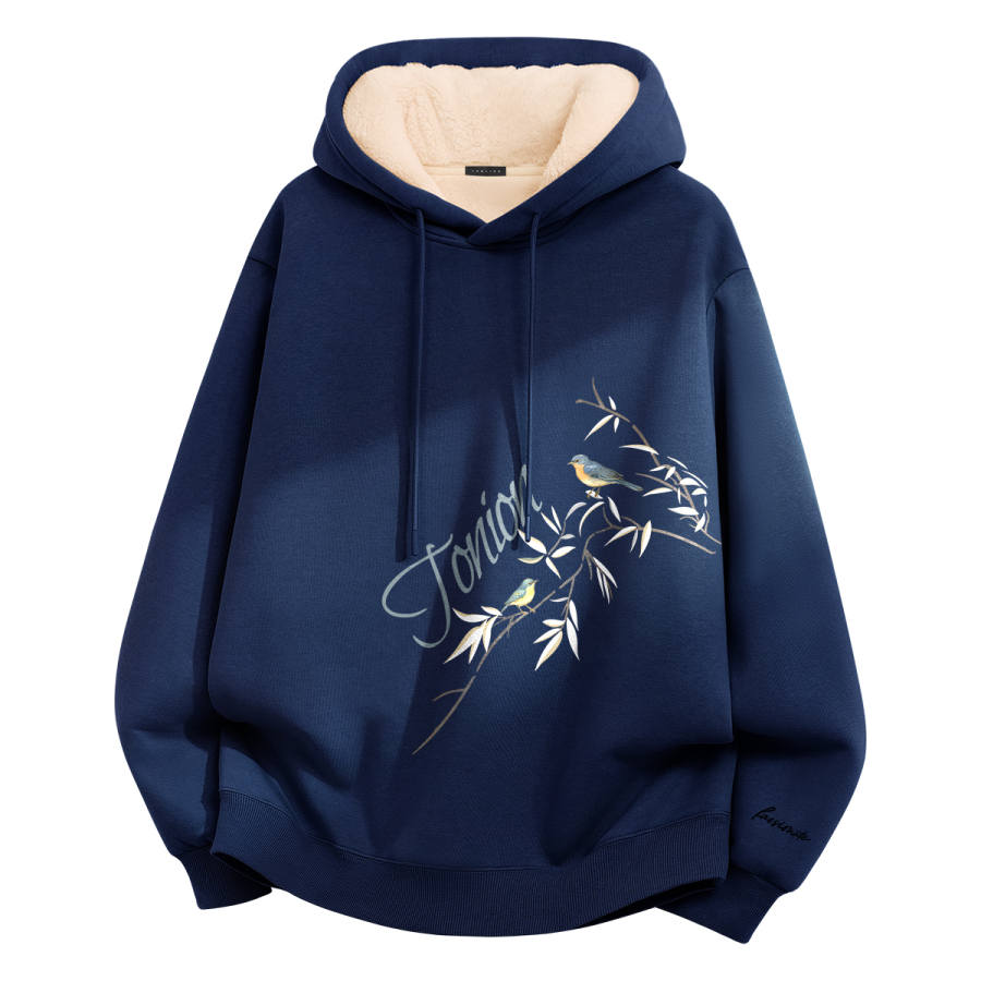 Tonlion Sweatshirts Unisex Hooded Thickened Regular